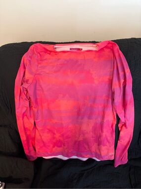 Terry Women's Long Sleeve Performance Tee - Pink/Coral Print